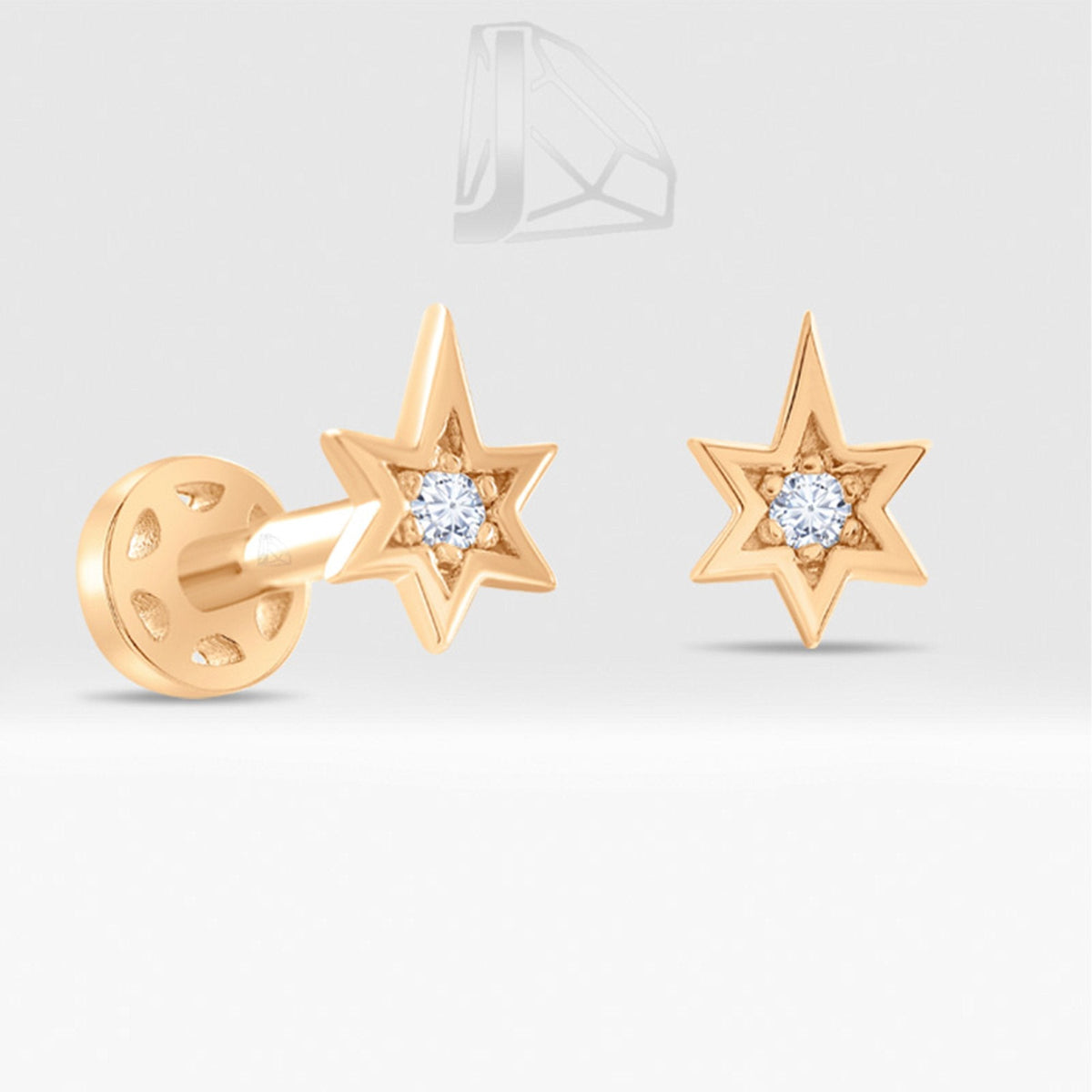 0.02 Carat North Star Diamond Piercing · Rose Gold