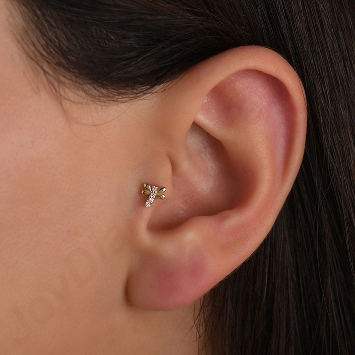 0.02 Carat Dragonfly Diamond Piercing
