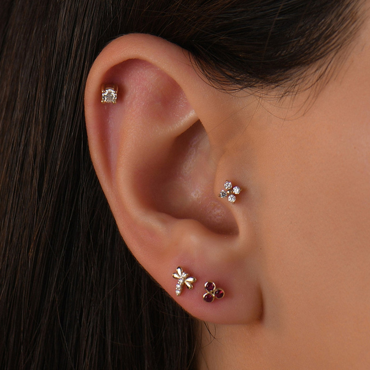 0.02 Carat Dragonfly Diamond Piercing