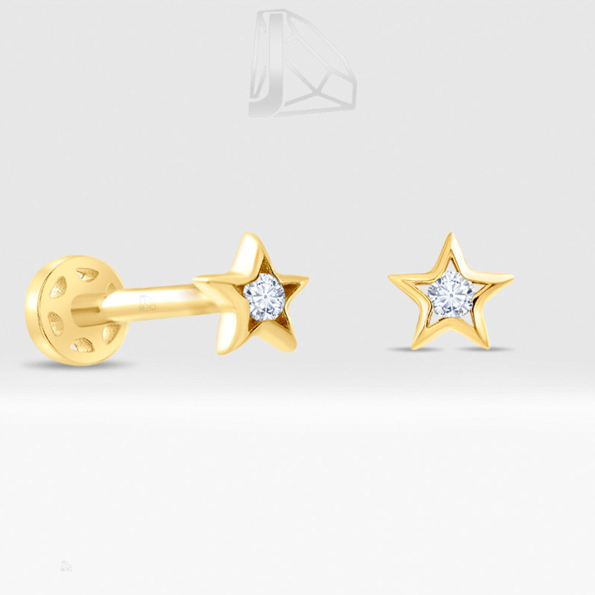 0.03 Carat Star Diamond Piercing · Yellow Gold