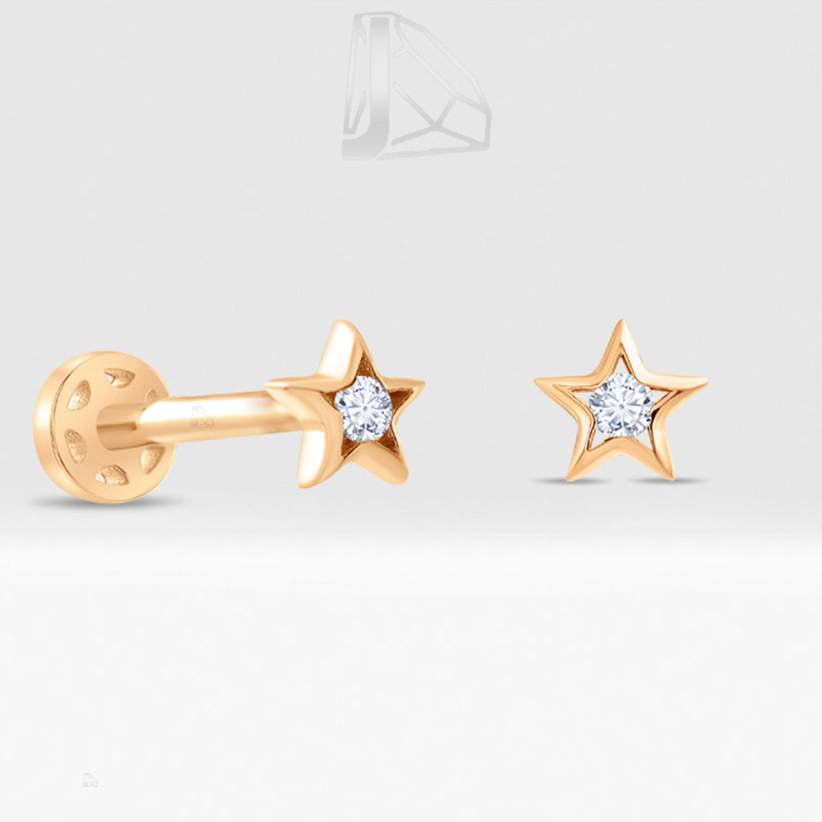 0.03 Carat Star Diamond Piercing · Rose Gold