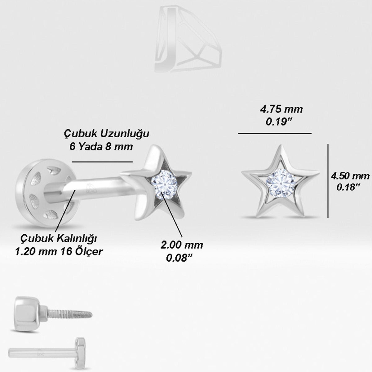 0.03 Carat Star Diamond Piercing · White Gold