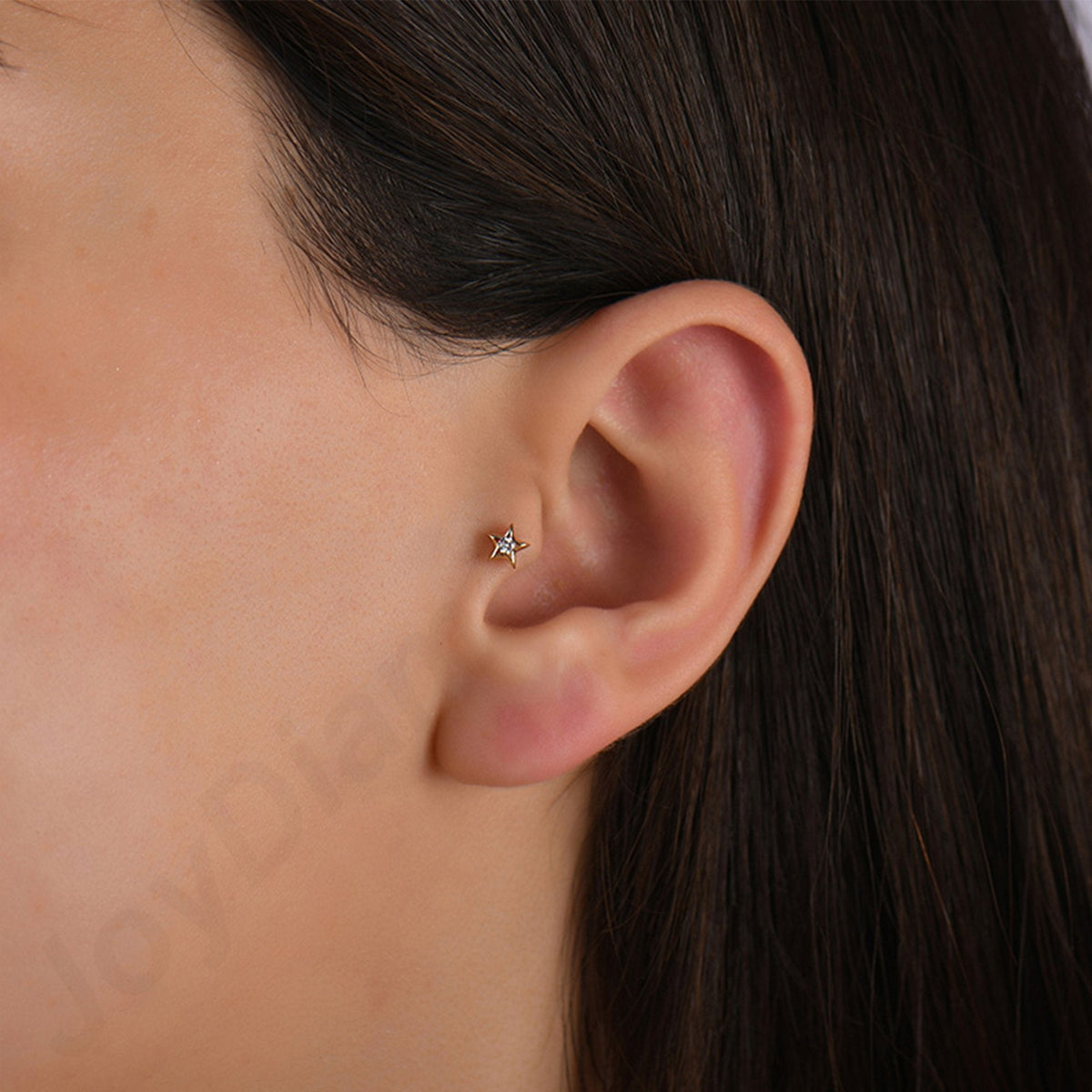 0.03 Carat Star Diamond Piercing