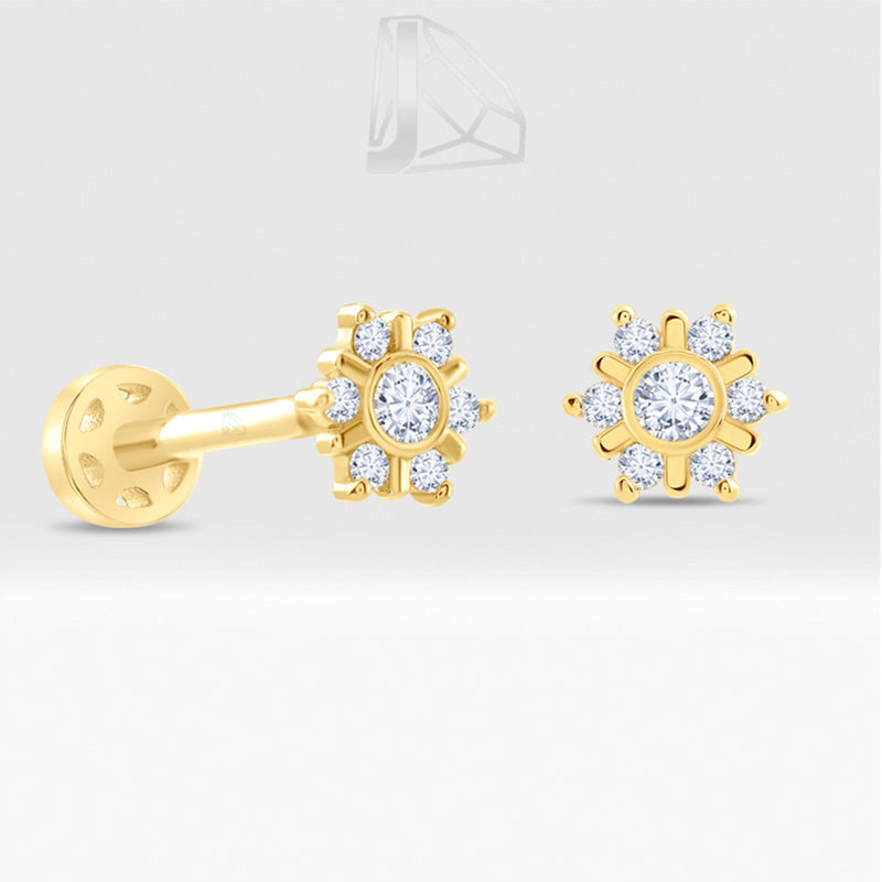 0.08 Carat Snowflake Diamond Piercing · Yellow Gold