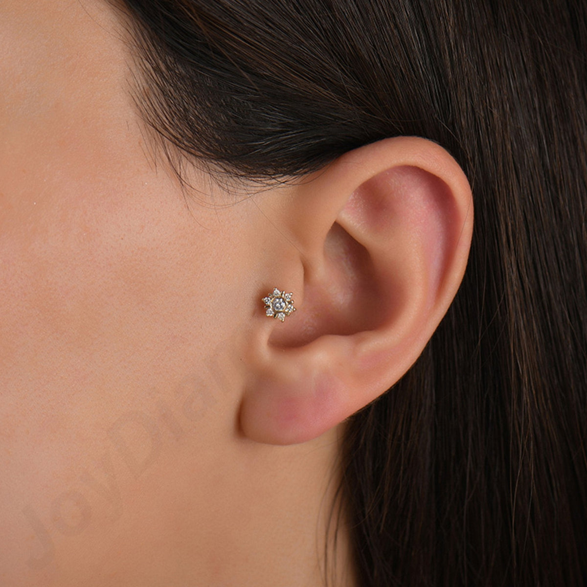 0.08 Carat Snowflake Diamond Piercing