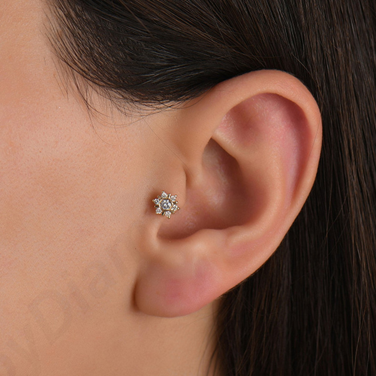 0.08 Carat Snowflake Diamond Piercing