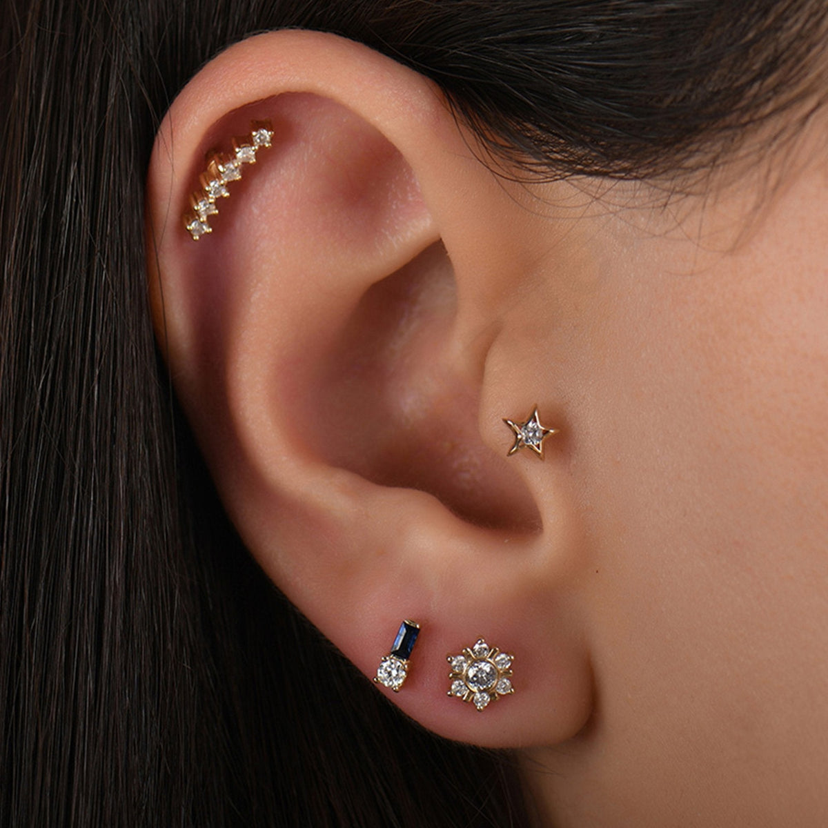 0.08 Carat Snowflake Diamond Piercing