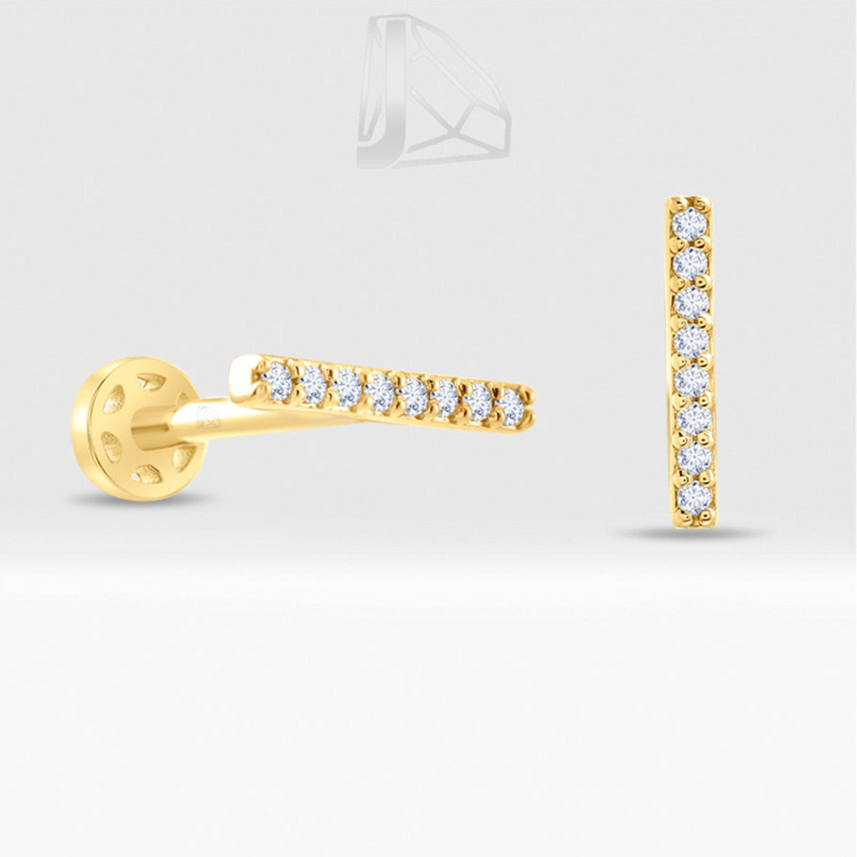 0.05 Carat Bar Diamond Piercing · Yellow Gold