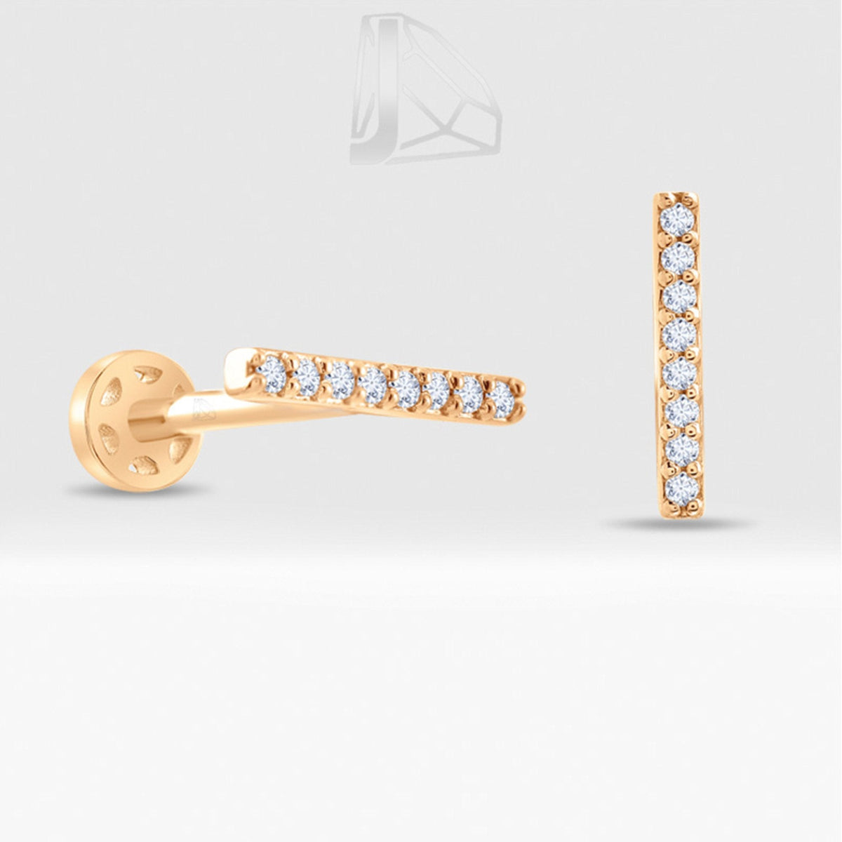 0.05 Carat Bar Diamond Piercing · Rose Gold