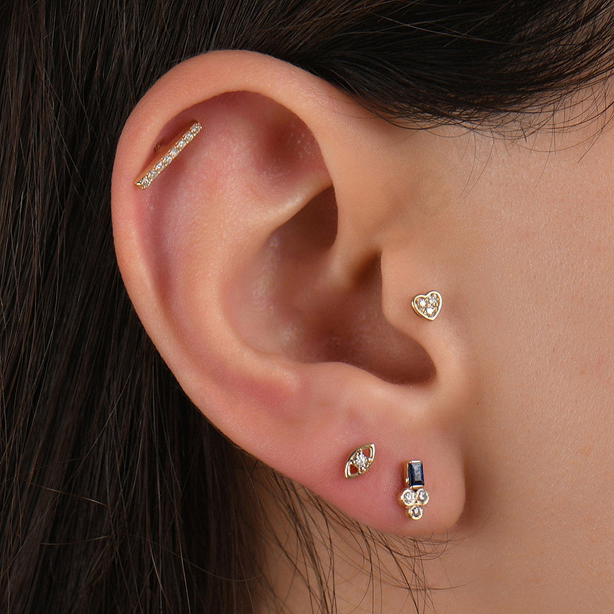 0.05 Carat Bar Diamond Piercing