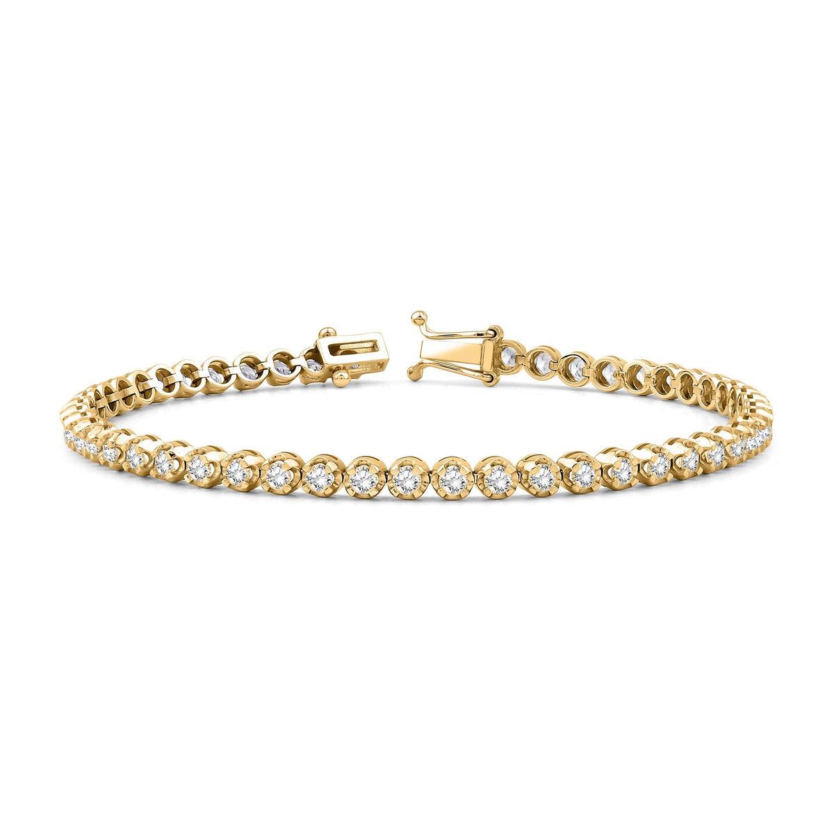 2.55 Carat Diamond Tennis Bracelet · Yellow Gold