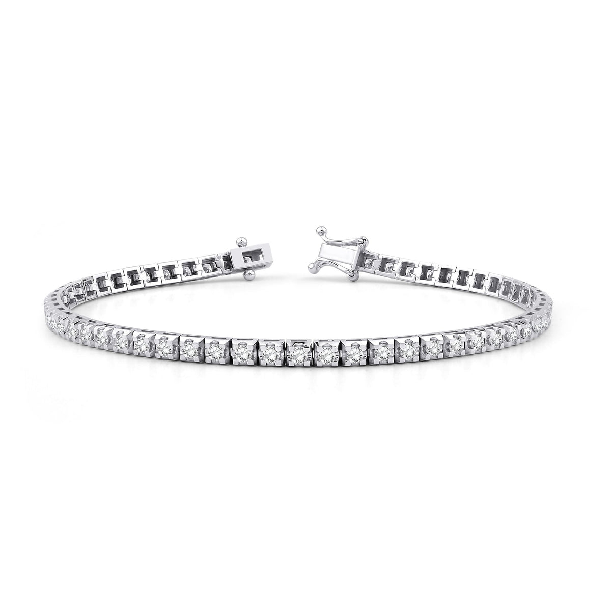 2.45 Carat Diamond Tennis Bracelet · White Gold