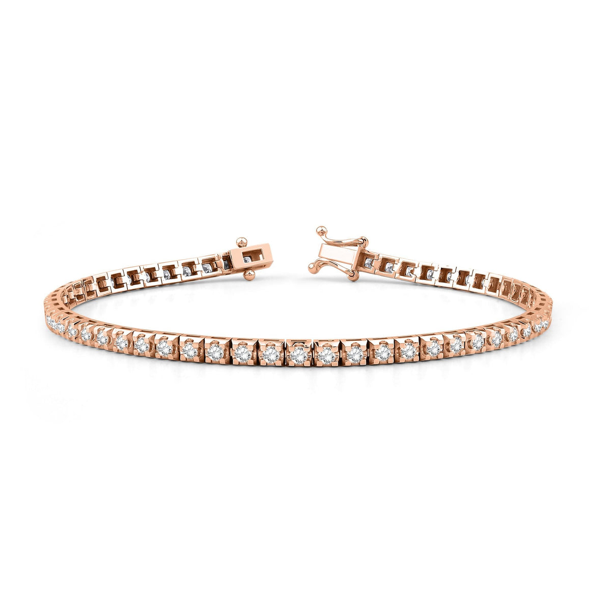 2.45 Carat Diamond Tennis Bracelet · Rose Gold