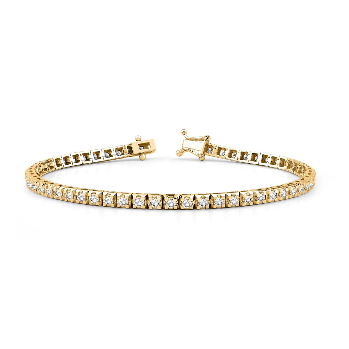 2.45 Carat Diamond Tennis Bracelet · Yellow Gold