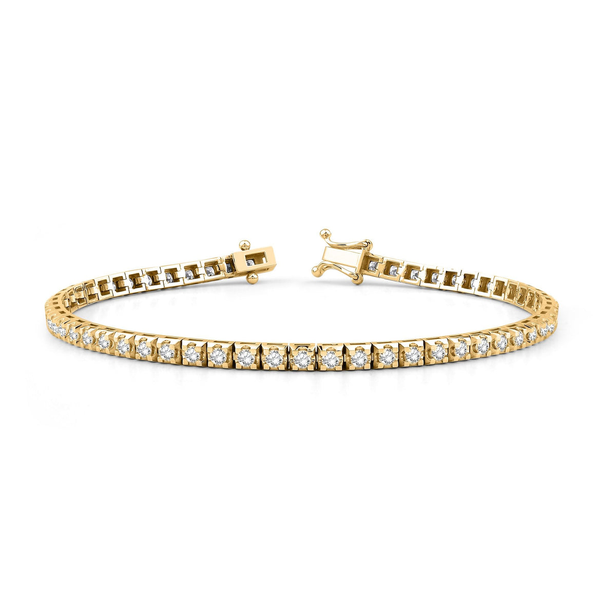 6.30 Carat Diamond Tennis Bracelet · Yellow Gold
