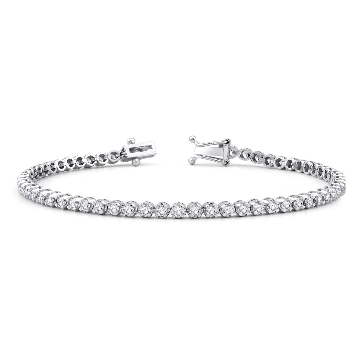 1.95 Carat Diamond Tennis Bracelet · White Gold