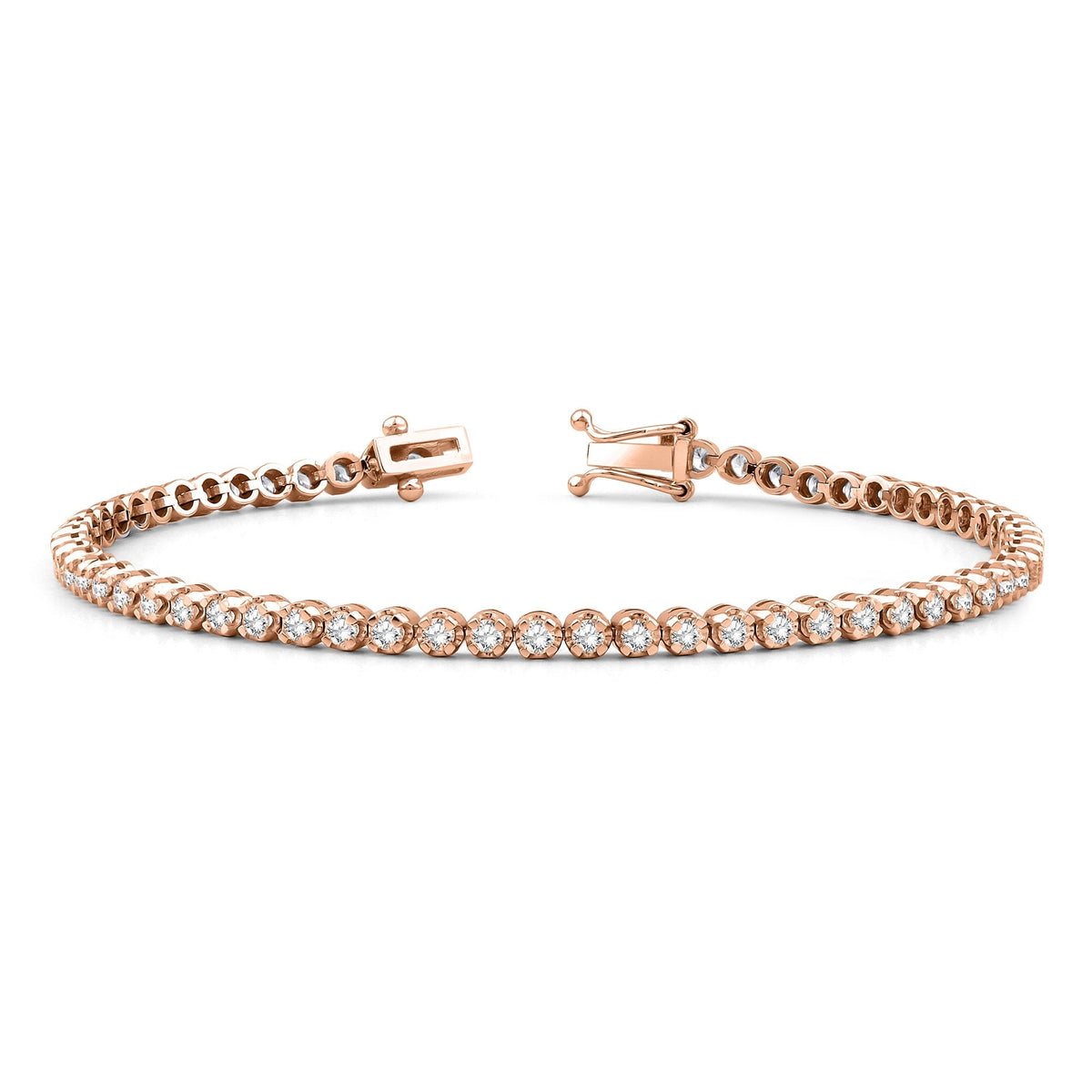 1.95 Carat Diamond Tennis Bracelet · Rose Gold
