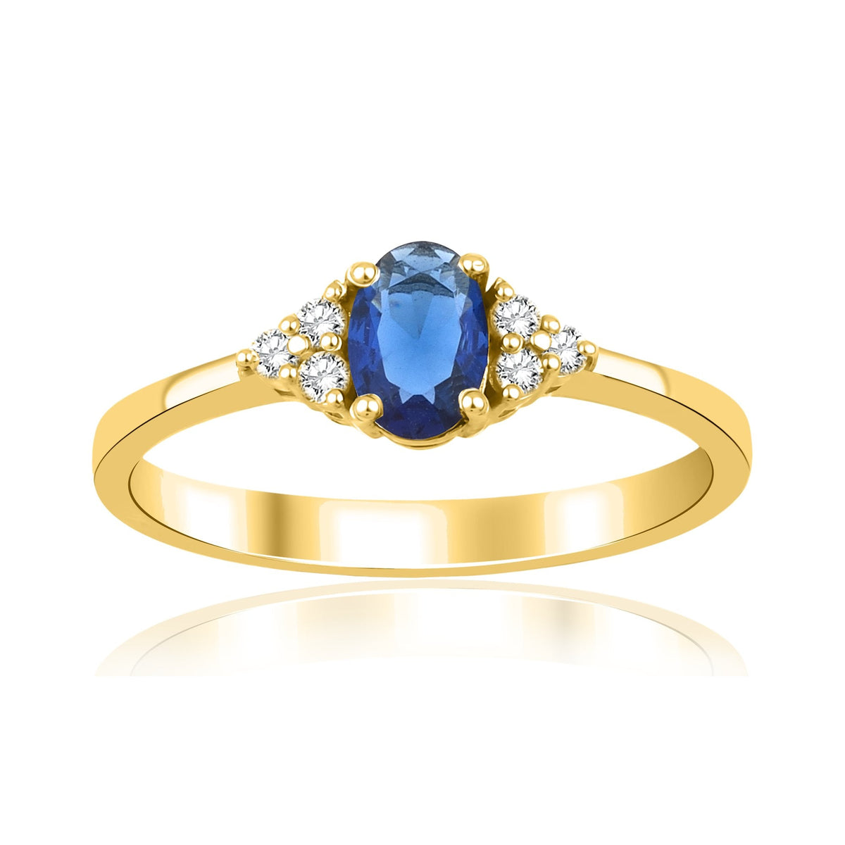 0.70 Carat Oval Sapphire Diamond Ring · Yellow Gold