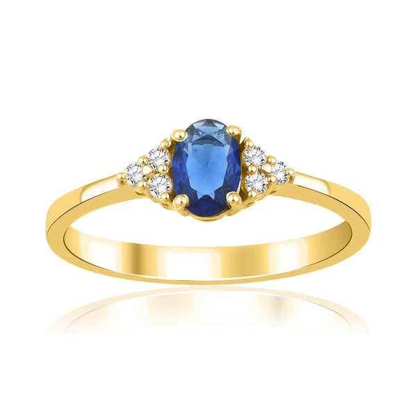 0.70 Carat Oval Sapphire Diamond Ring · Yellow Gold