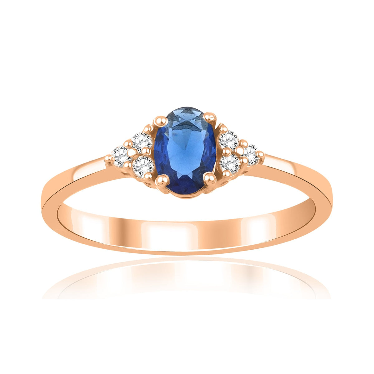 0.70 Carat Oval Sapphire Diamond Ring · Rose Gold