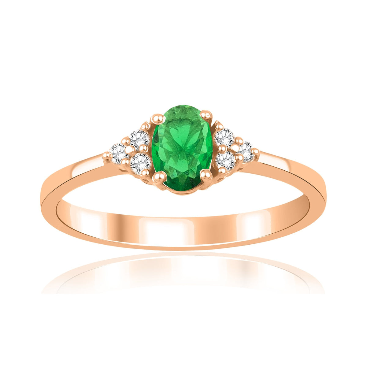 0.70 Carat Oval Emerald Diamond Ring · Rose Gold