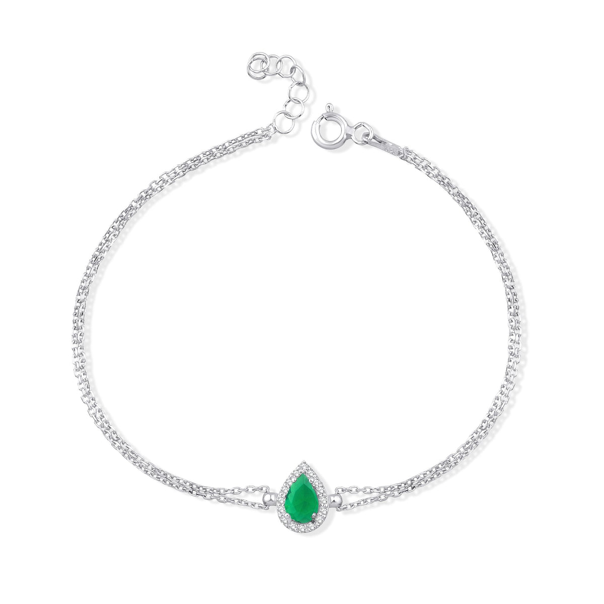 0.73 Carat Pear Emerald Diamond Bracelet · White Gold