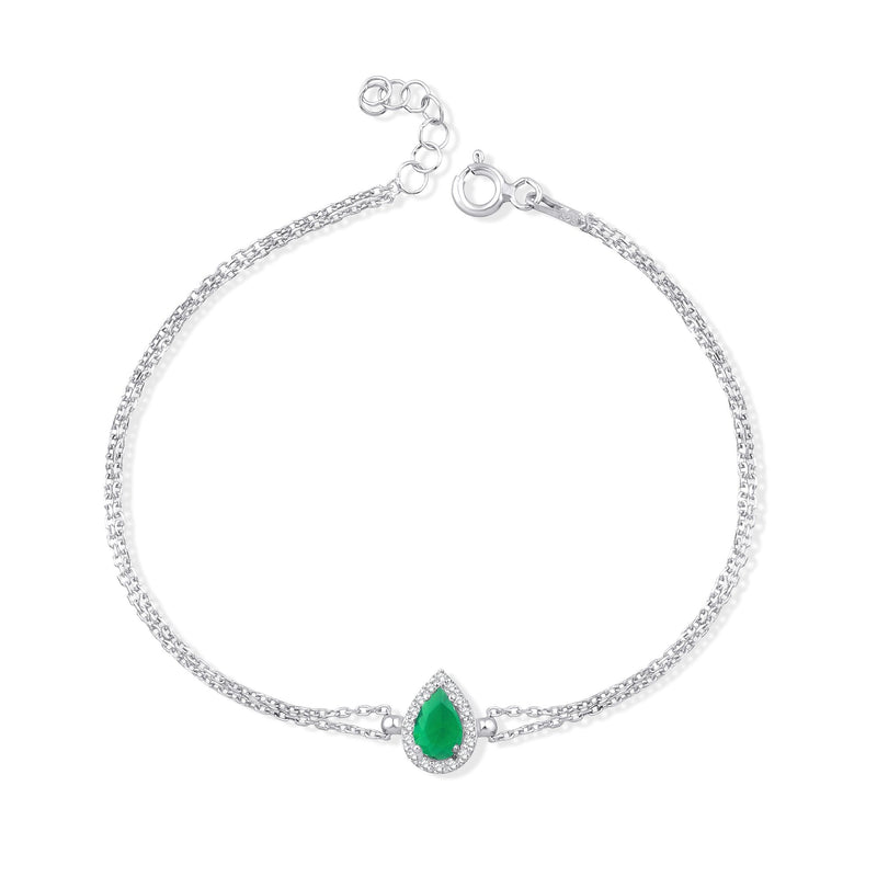 0.73 Carat Pear Emerald Diamond Bracelet · White Gold