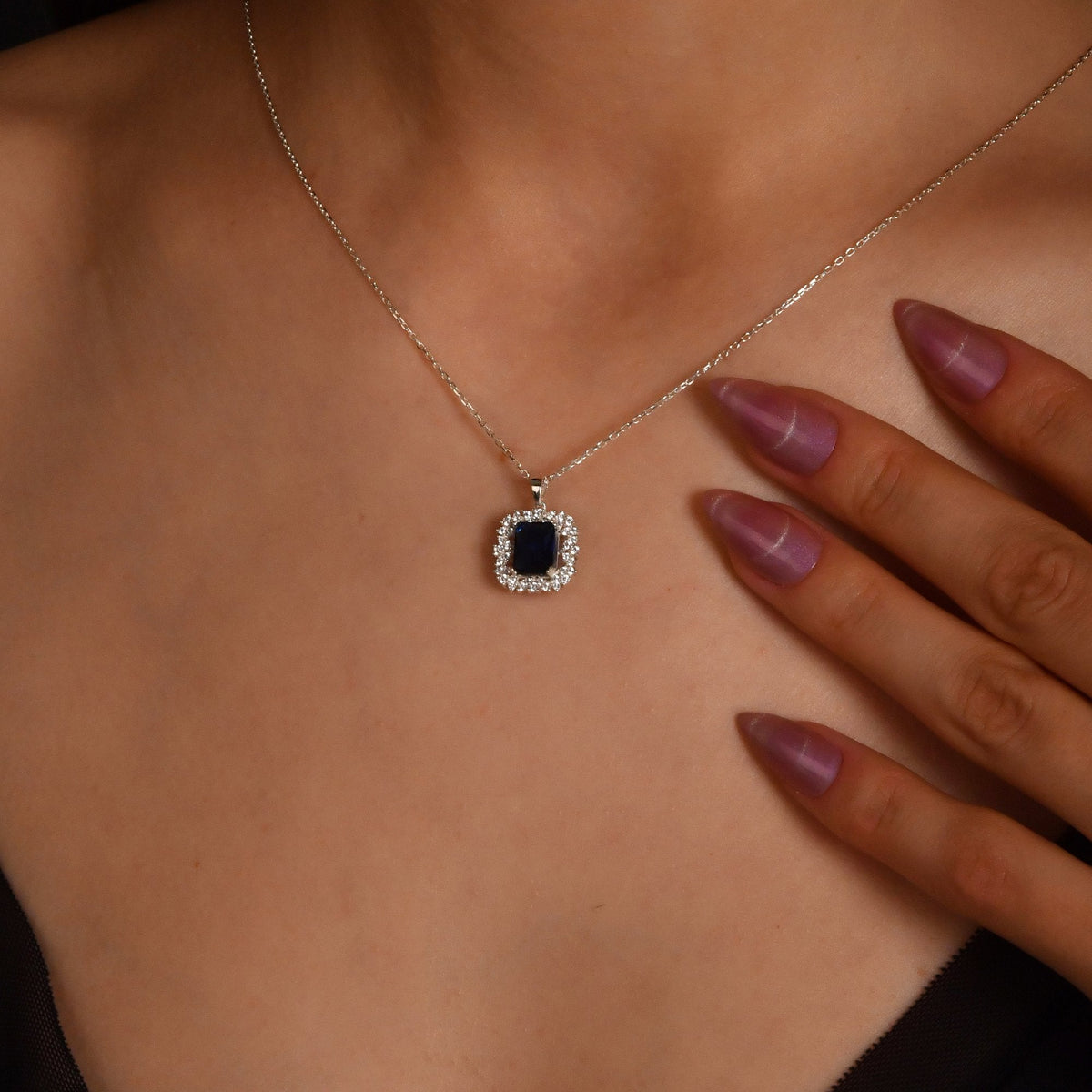 1.55 Carat Baguette Ruby Diamond Necklace