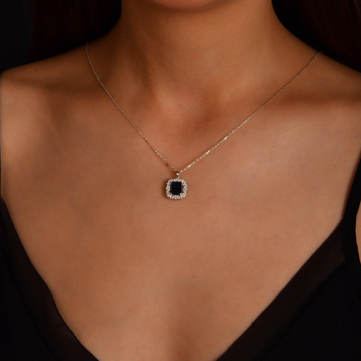 1.55 Carat Baguette Ruby Diamond Necklace
