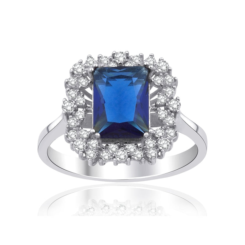 1.55 Carat Baguette Sapphire Diamond Ring · White Gold