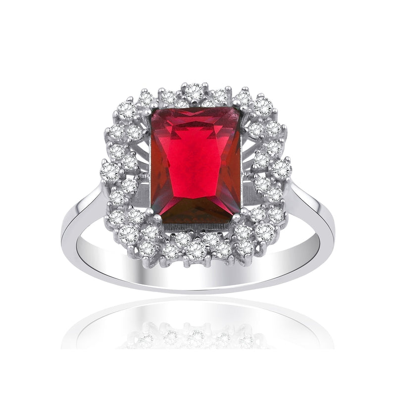 1.55 Carat Baguette Ruby Diamond Ring · White Gold