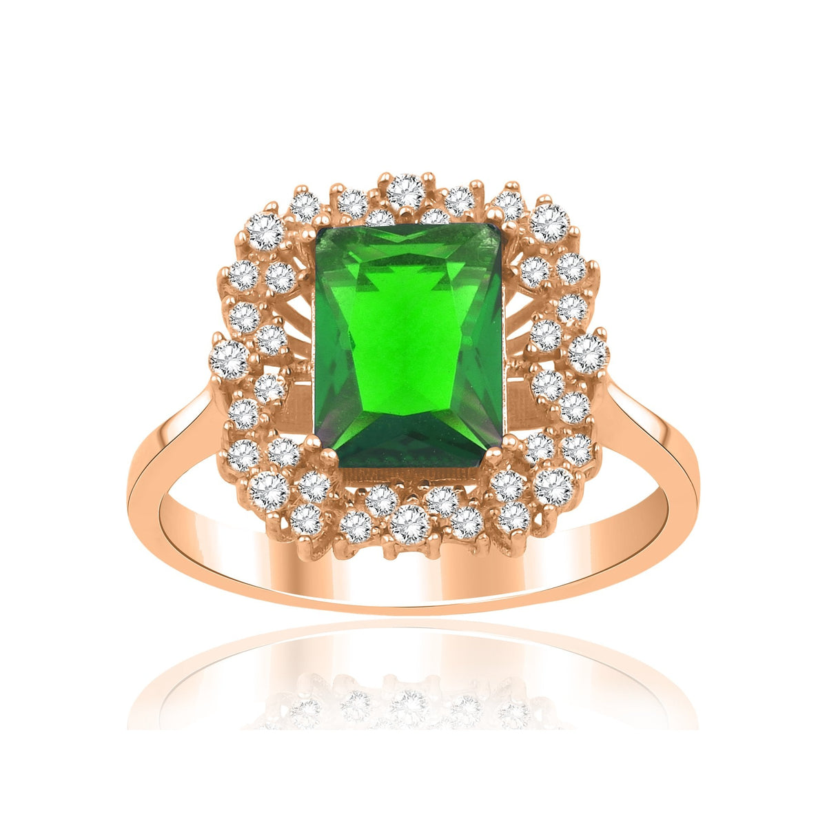 1.55 Carat Baguette Emerald Diamond Ring · Rose Gold