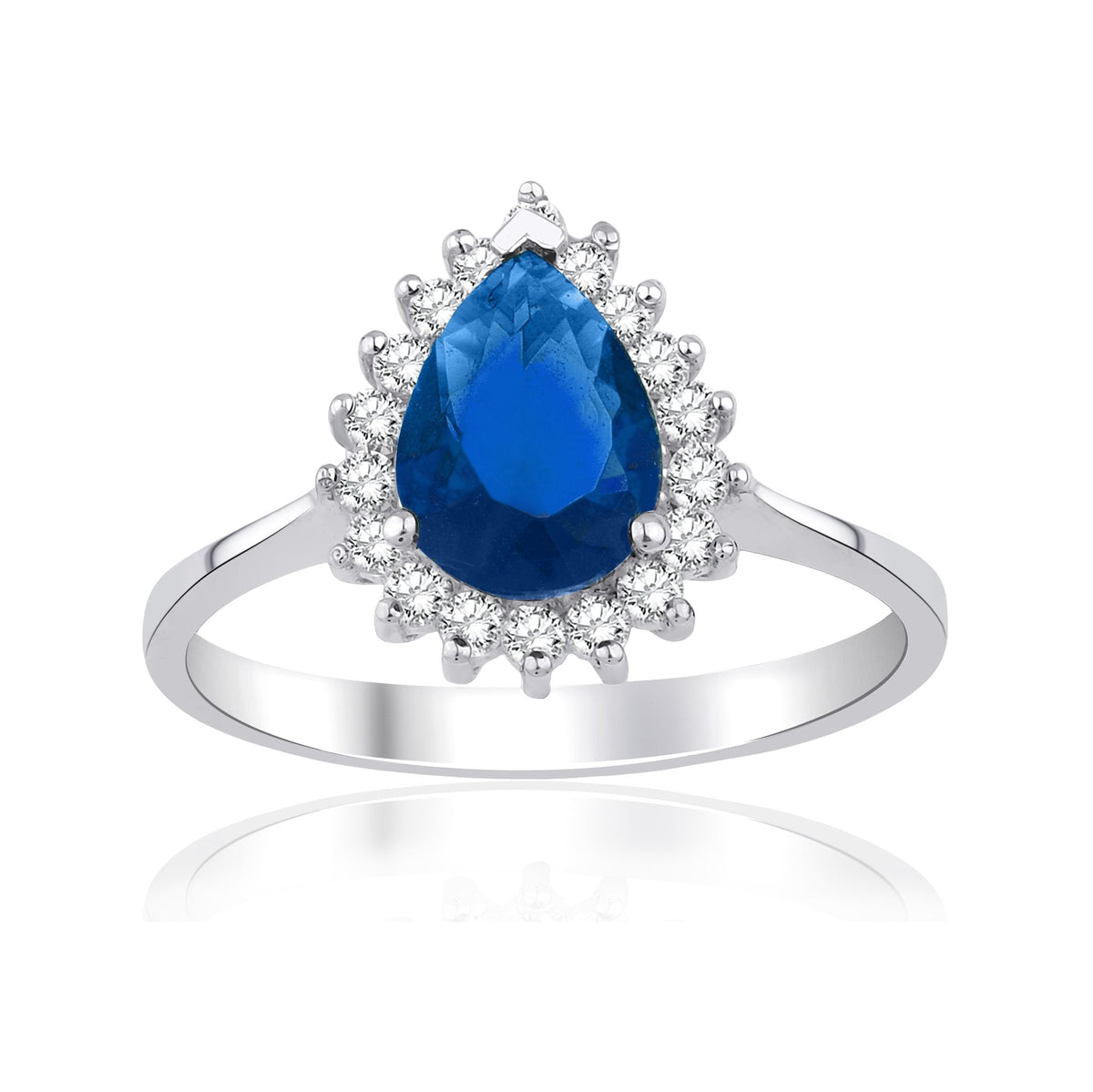 1.38 Carat Pear Sapphire Diamond Ring · White Gold