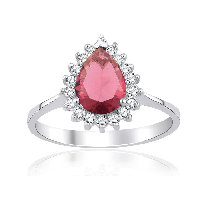 1.38 Carat Pear Ruby Diamond Ring · White Gold