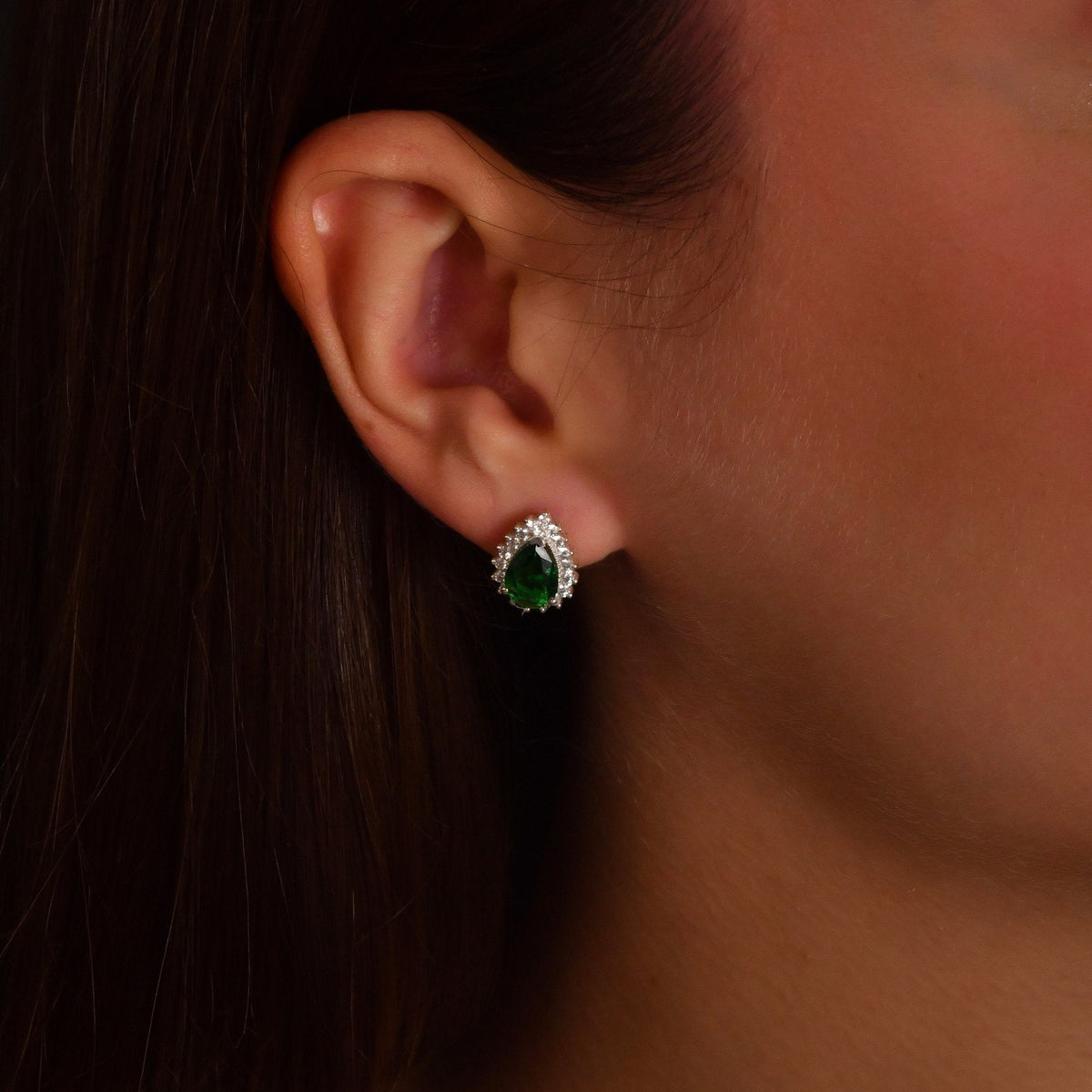 2.76 Carat Pear Sapphire Diamond Earrings