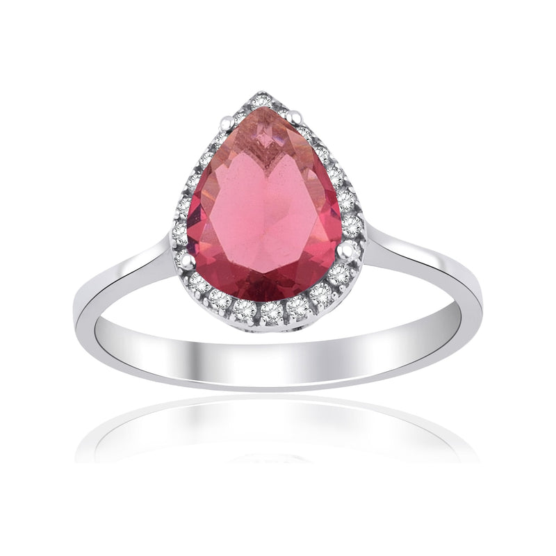 1.46 Carat Pear Ruby Diamond Ring · White Gold