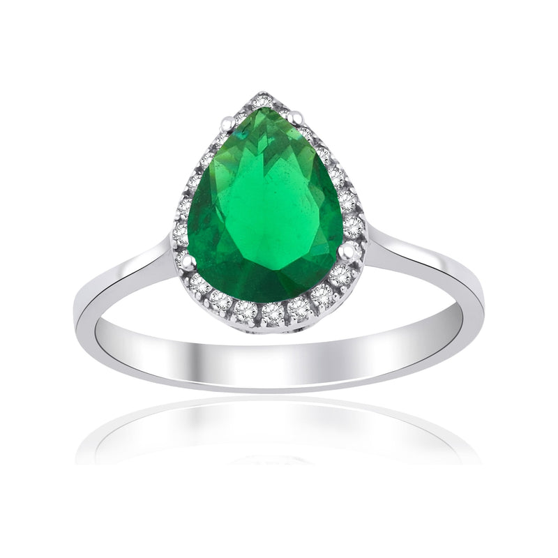 1.46 Carat Pear Emerald Diamond Ring · White Gold