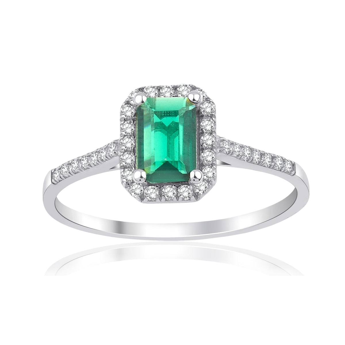1.05 Carat Baguette Emerald Diamond Ring · White Gold