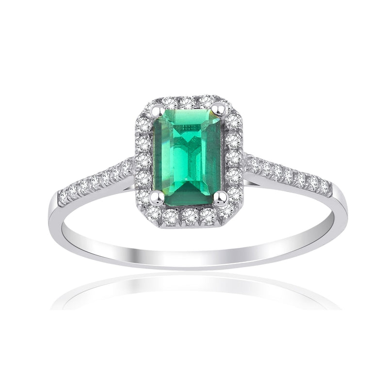 1.05 Carat Baguette Emerald Diamond Ring · White Gold