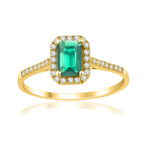 1.05 Carat Baguette Emerald Diamond Ring · Yellow Gold
