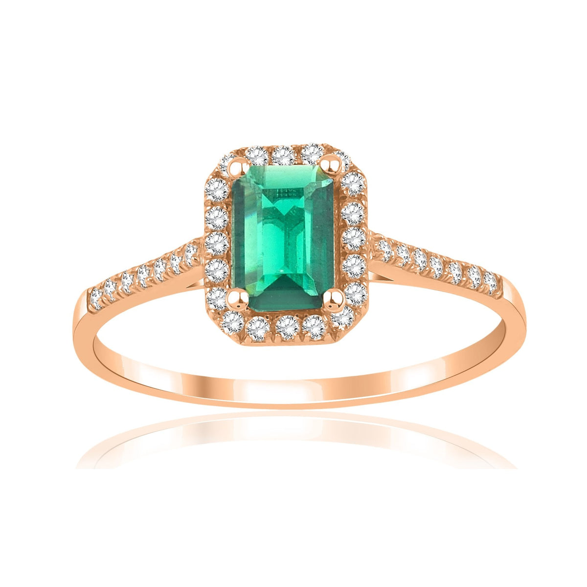 1.05 Carat Baguette Emerald Diamond Ring · Rose Gold