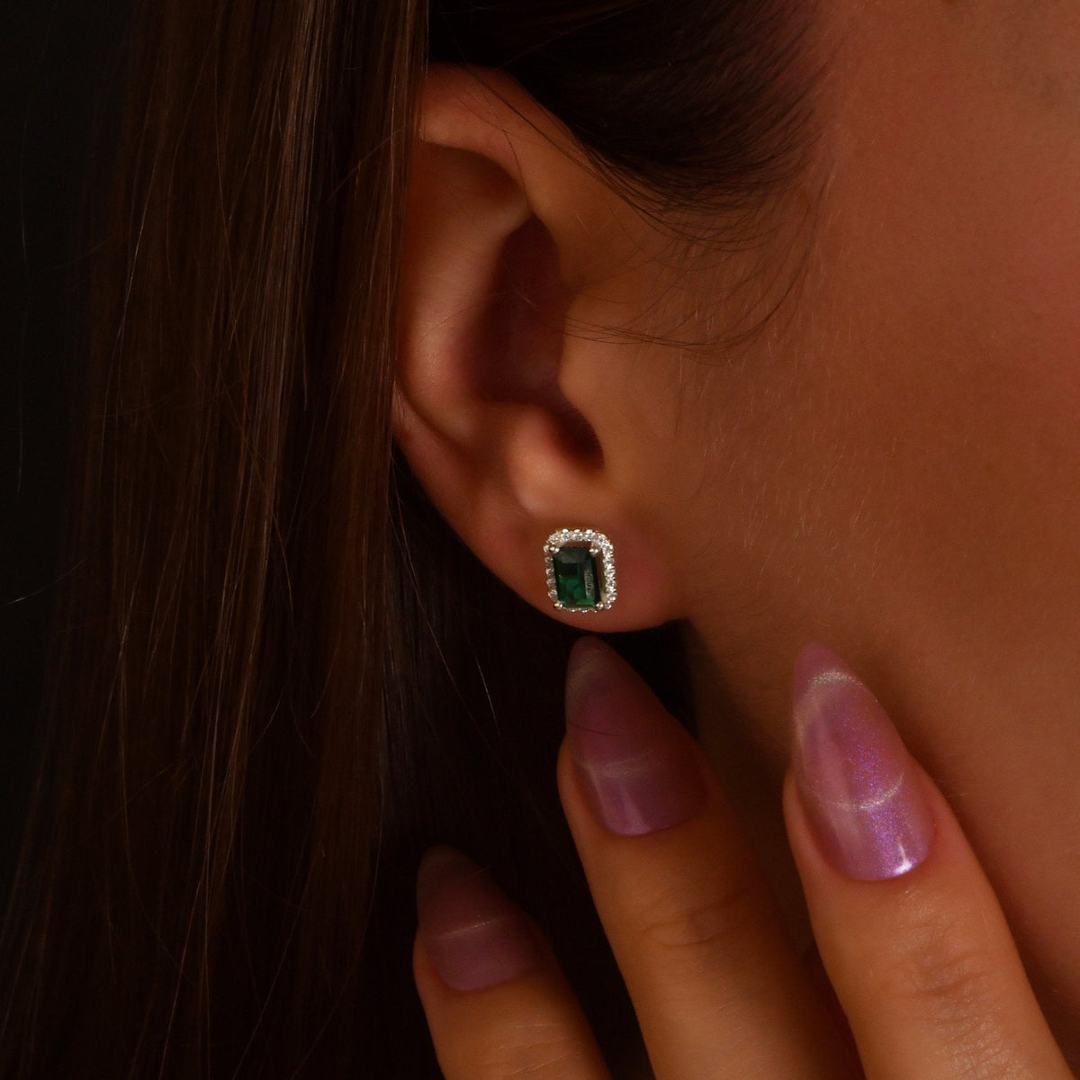 1.90 Carat Baguette Ruby Diamond Earrings