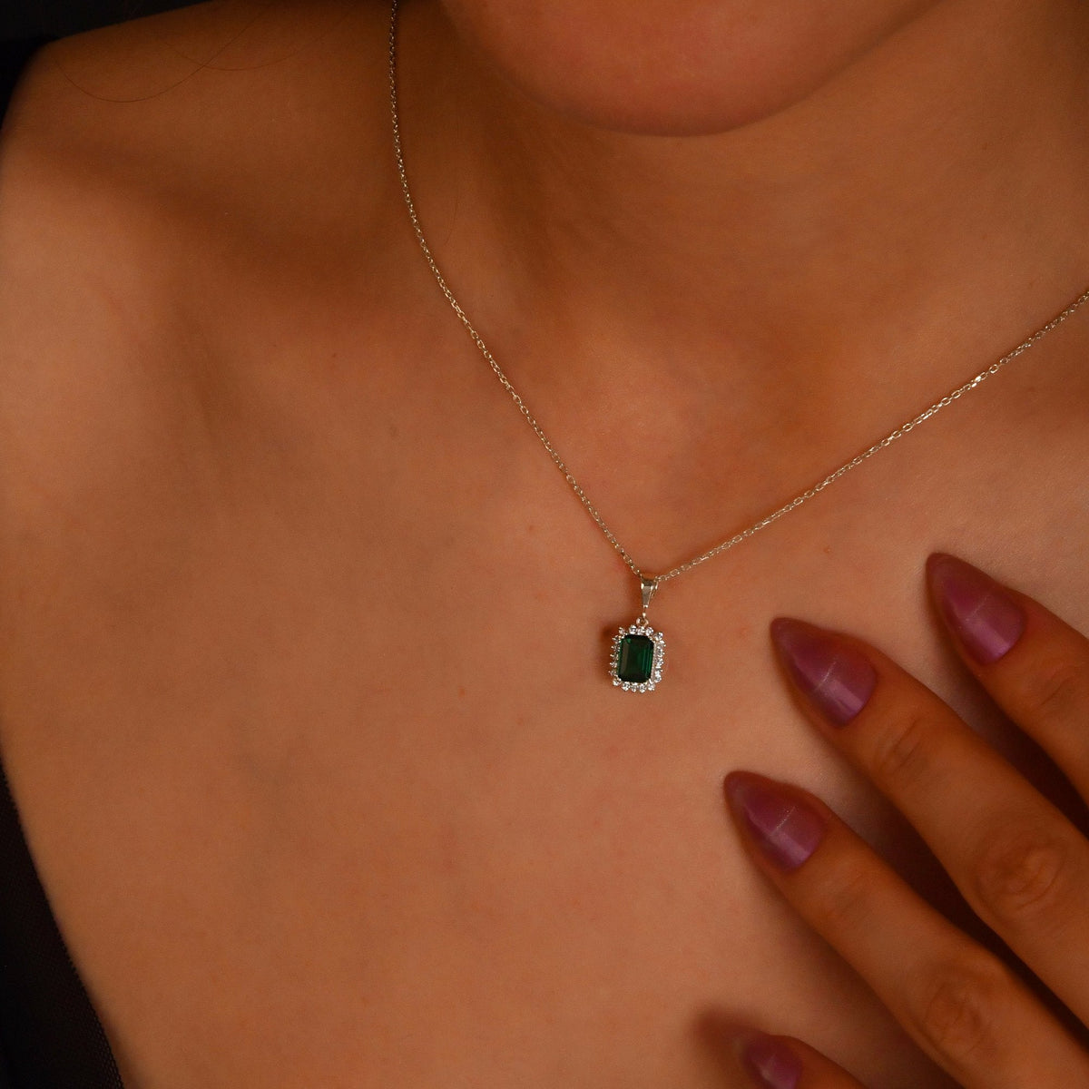 1.20 Carat Baguette Sapphire Diamond Necklace