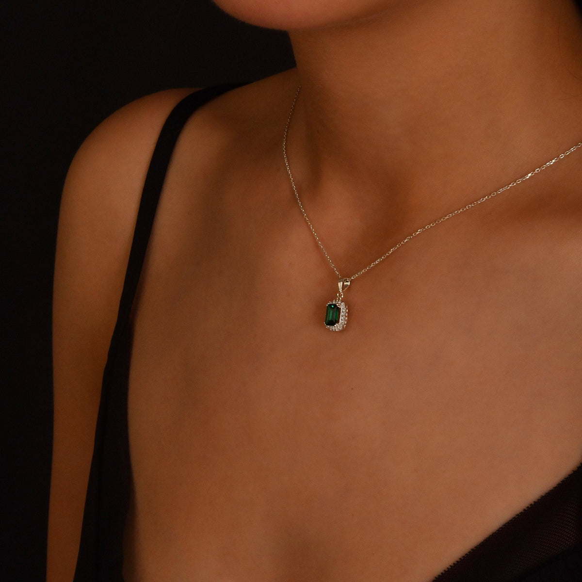 1.20 Carat Baguette Ruby Diamond Necklace