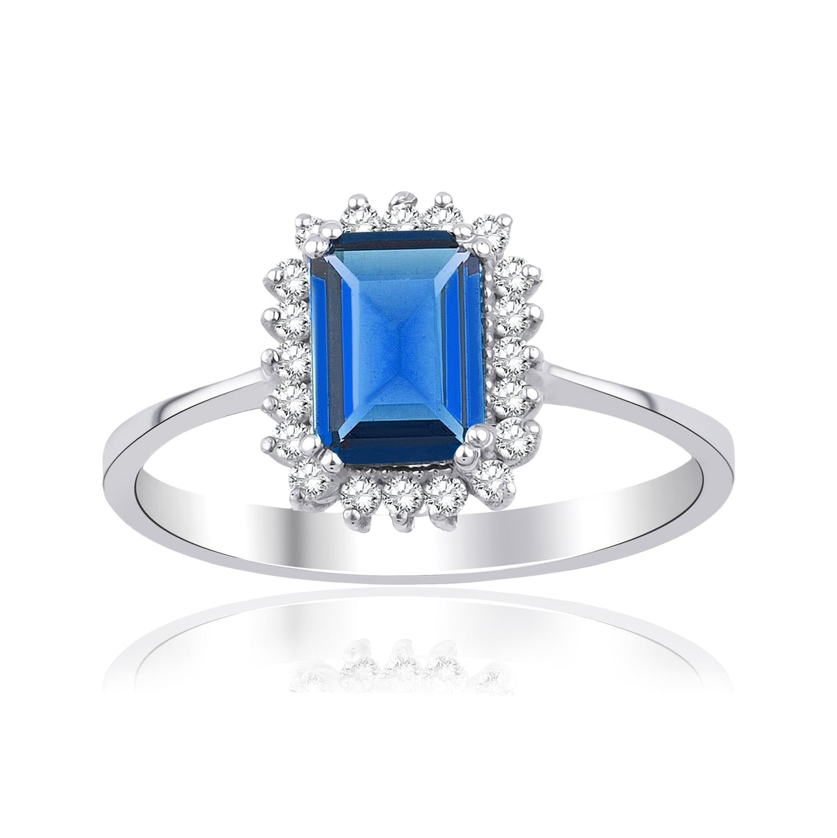1.20 Carat Baguette Sapphire Diamond Ring · White Gold