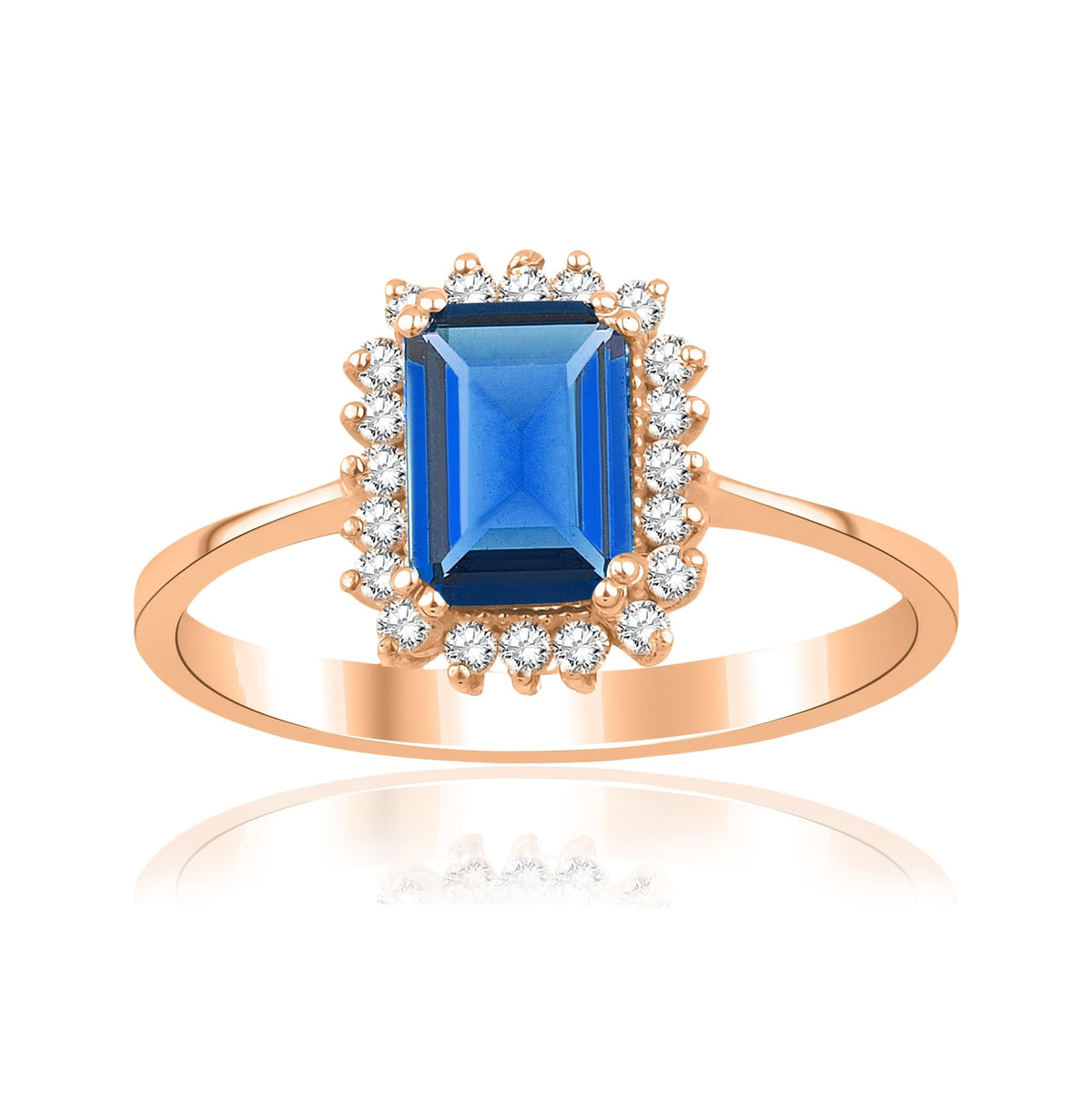 1.20 Carat Baguette Sapphire Diamond Ring · Rose Gold