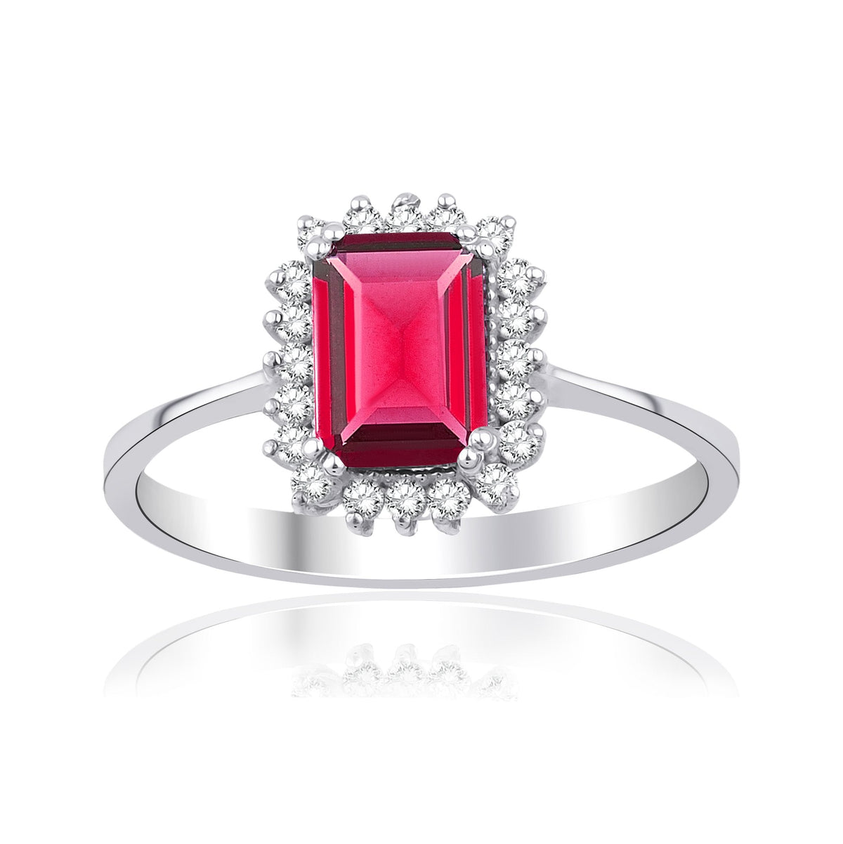 1.20 Carat Baguette Ruby Diamond Ring · White Gold