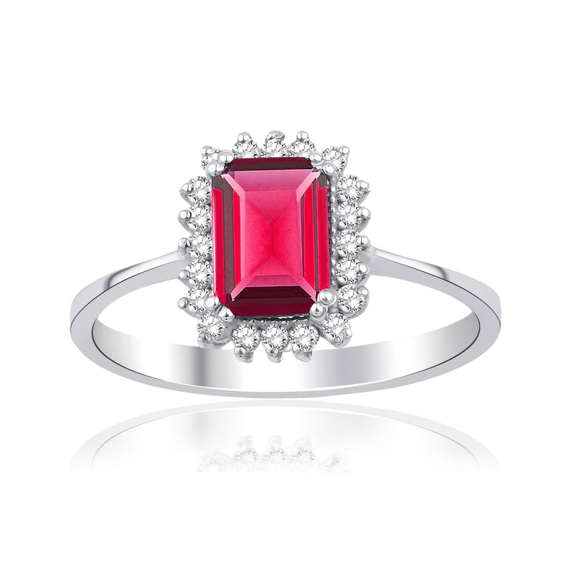 1.20 Carat Baguette Ruby Diamond Ring · White Gold