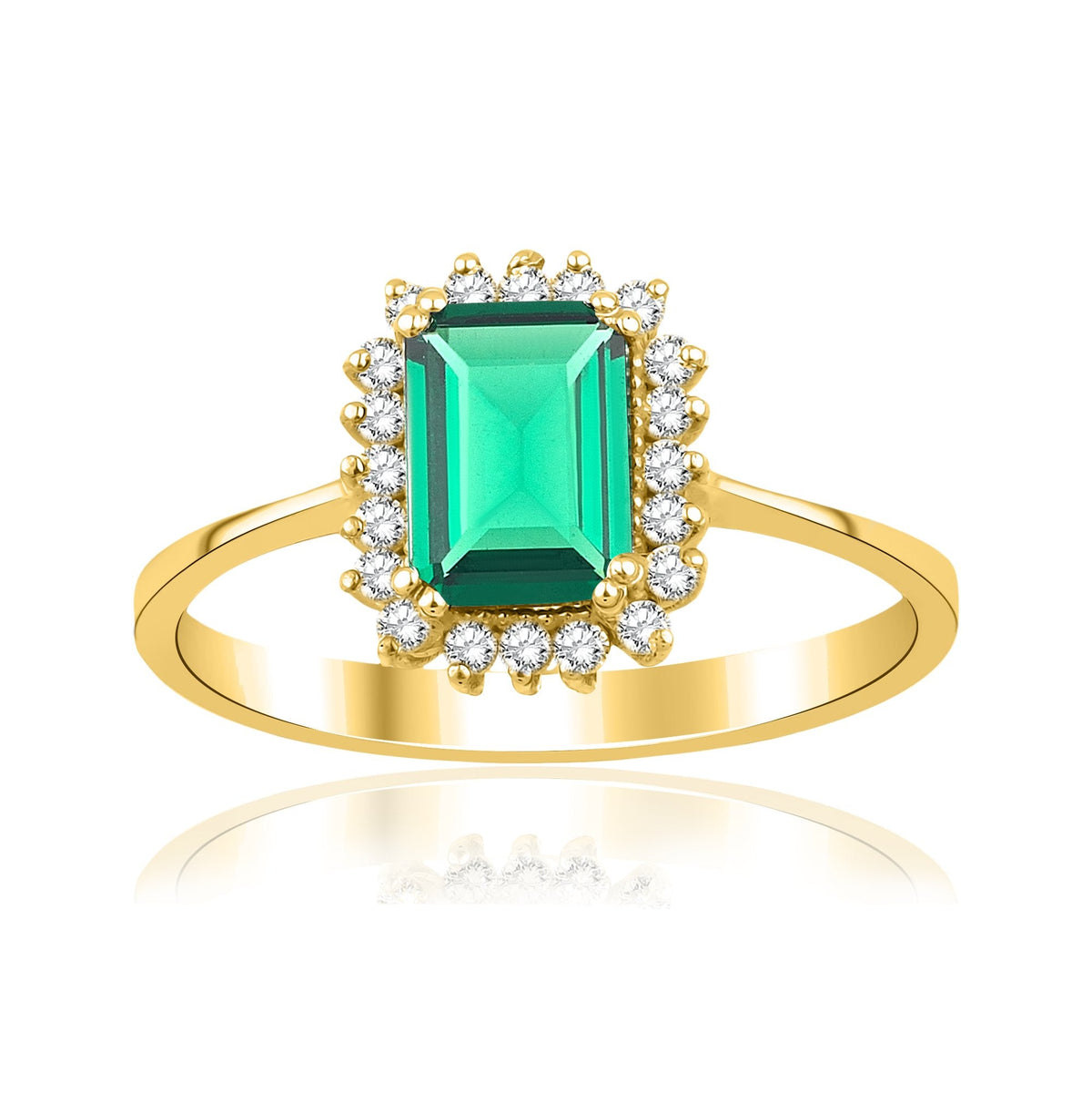 1.20 Carat Baguette Emerald Diamond Ring · Yellow Gold
