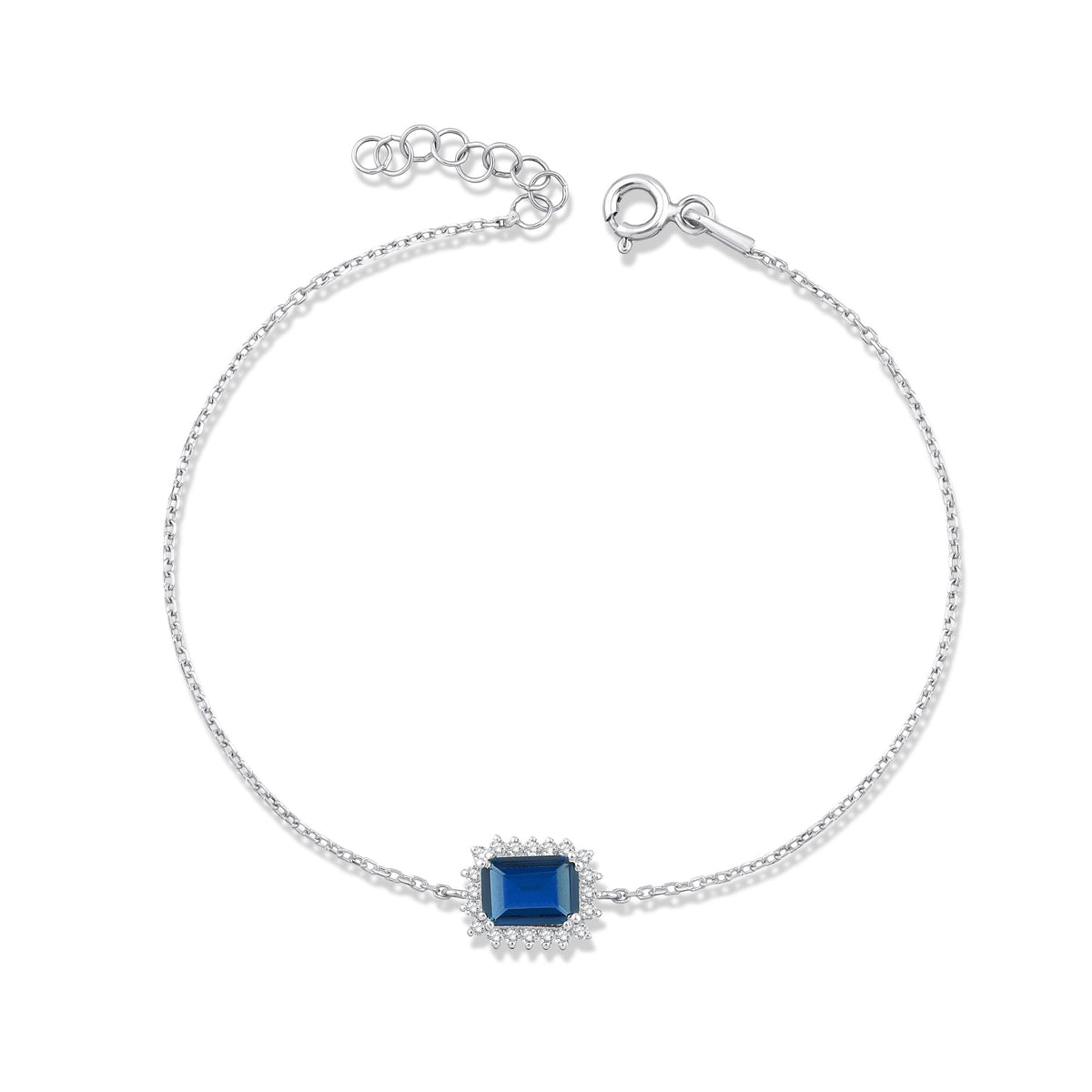 1.20 Carat Baguette Sapphire Diamond Bracelet · White Gold